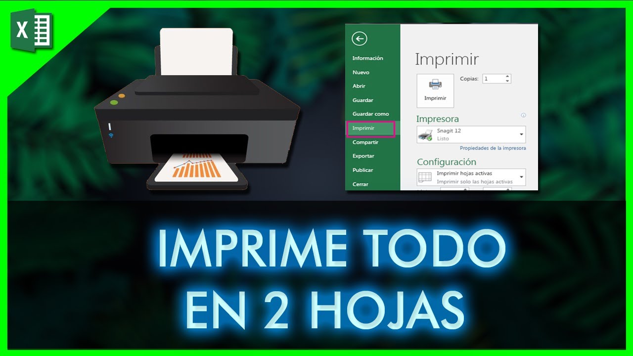 Cómo IMPRIMIR muchas hojas de Excel en SOLO 2 HOJAS 🖨️ - YouTube