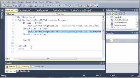 Visual Basic Tutorial - 175 - Paint Part 8   Changing The Brush Size