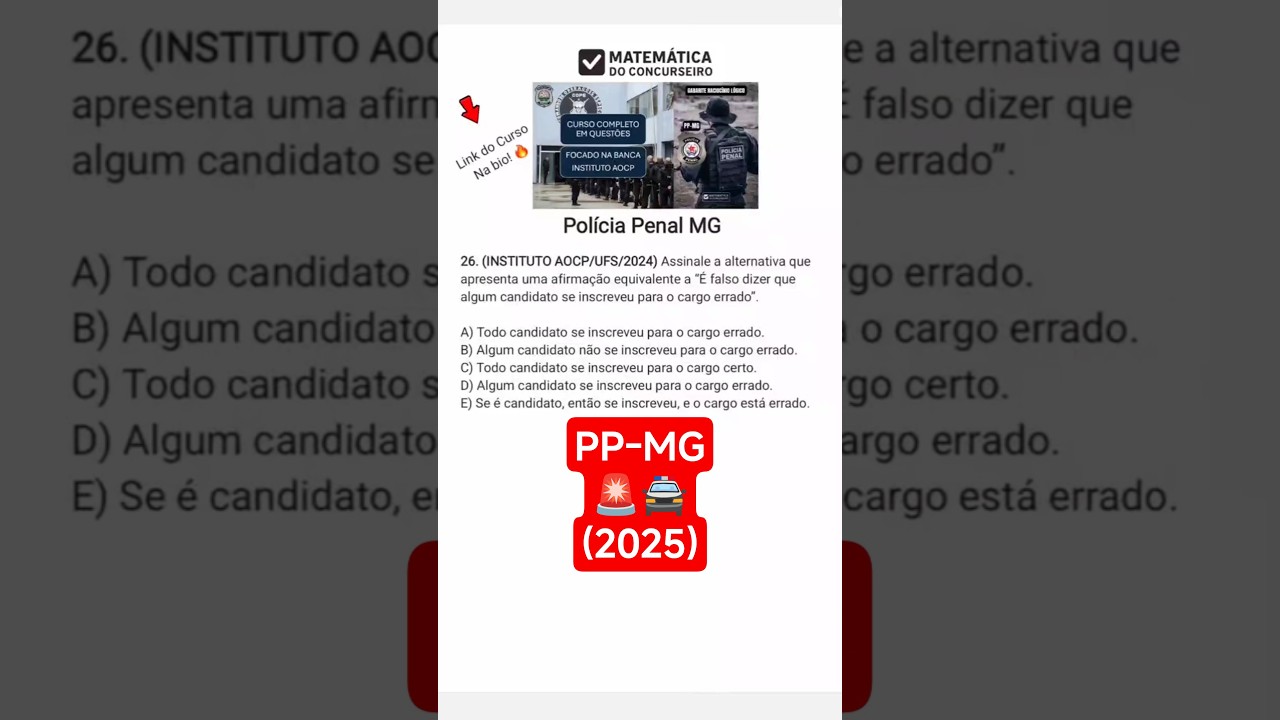 Concurso PP-MG 2025 🚨 | Polícia Penal de Minas Gerais