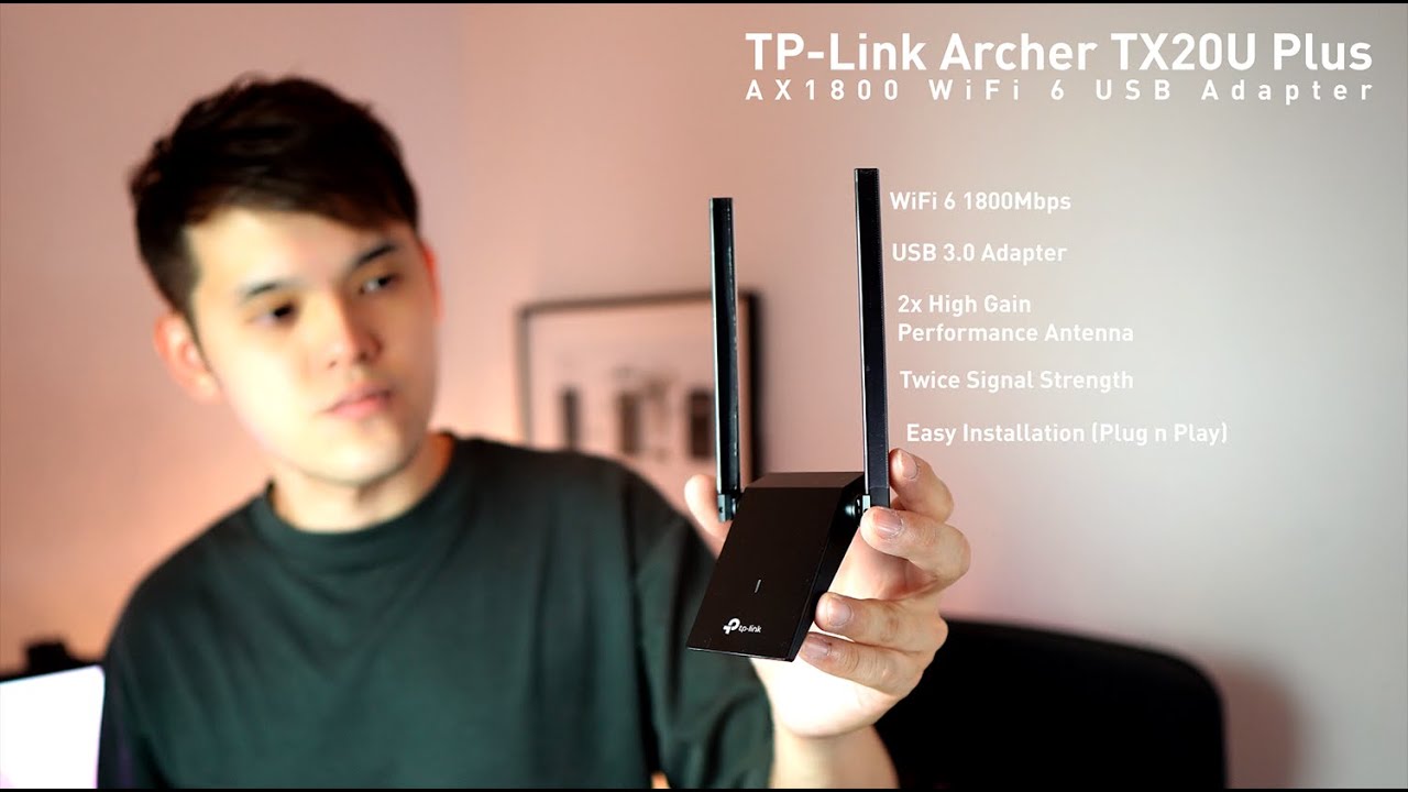 TP Link Archer TX20U Plus WiFi 6 USB Adapter 2x High Performance