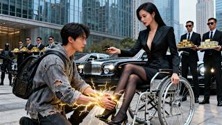 Poor guy saves wheelchair CEO! She sees his power & offers all assets to marry him!