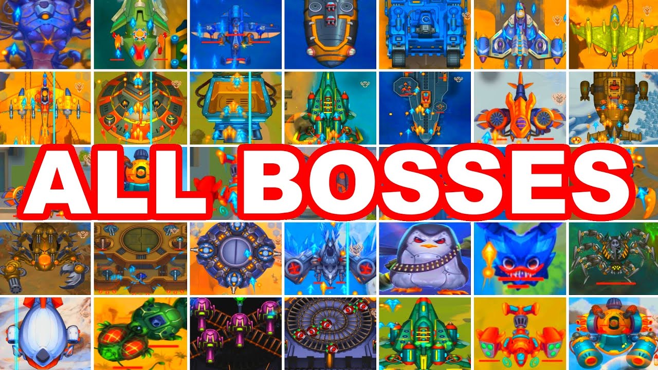 Sky Raptor: Space Shooter - All Bosses | Beating ALL BOSSES - YouTube