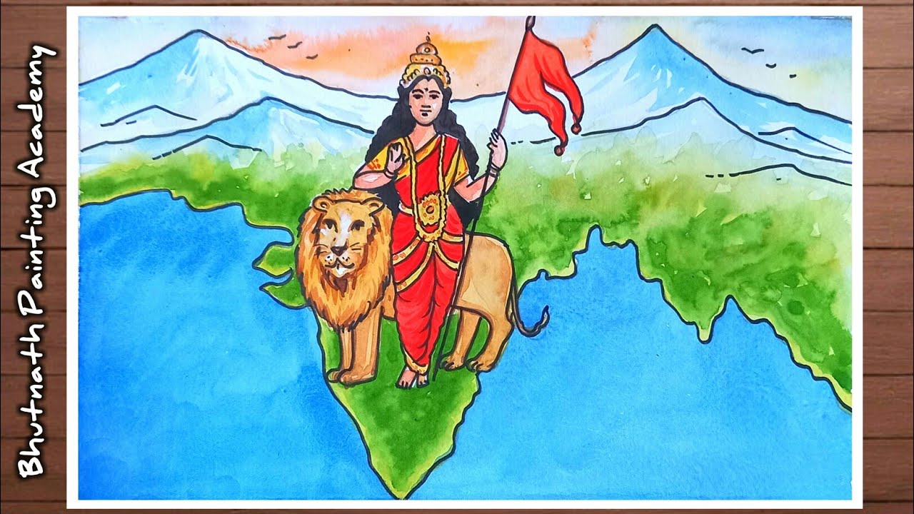 bharat mata drawing YouTube