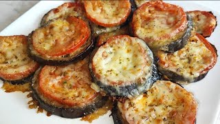 Without frying! Baked aubergines, ready in a few minutes. Quick and easy blackmail. Delicious
