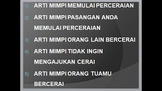 ARTI MIMPI ORANG TUAMU BERCERAIAN, MENGAJUKAN CERAI, ORANG LAIN BERCERAI