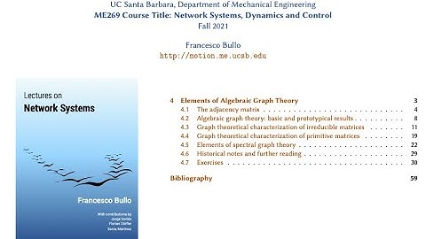 Network Systems - Lecture 4: Elements of Algebraic Graph Theory