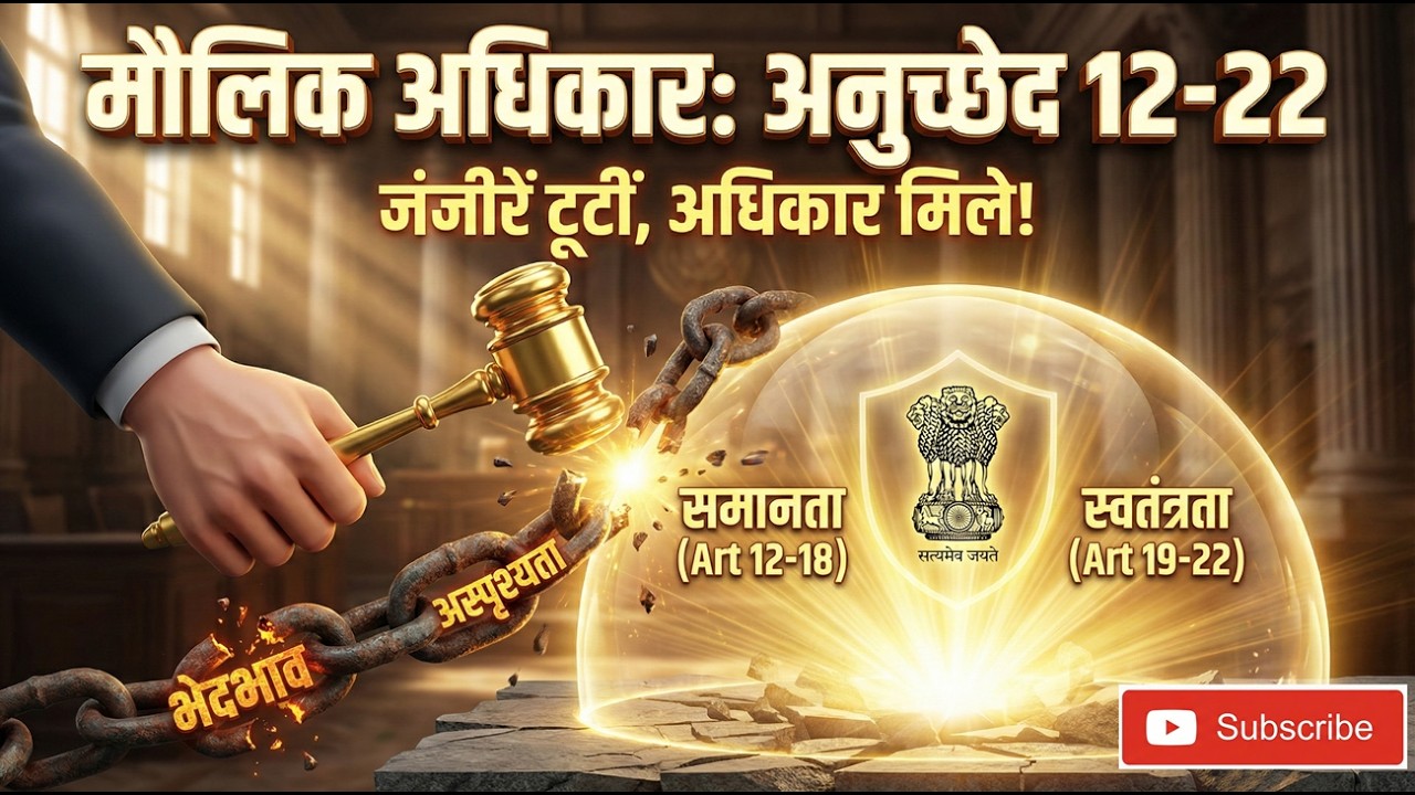Article 12 to 22 Complete Detailed Explanation | Indian Constitution for UPSI, SSC CGL & Judiciary