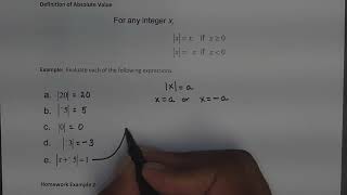 MATH 2113 Section 5-1 Addition and Subtraction of Integers