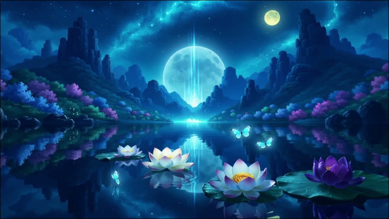 Relaxing at night for calm. 