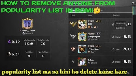 How to delete fans from popularity list || how to remove anyone from popularity in bgmi and pubg