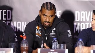 (WOW) DAVID HAYE THREATENS TONY BELLEW WITH "DESTRUCTION JOB"; BOTH MEN TRADE INSULTS FOR 10 MINUTES