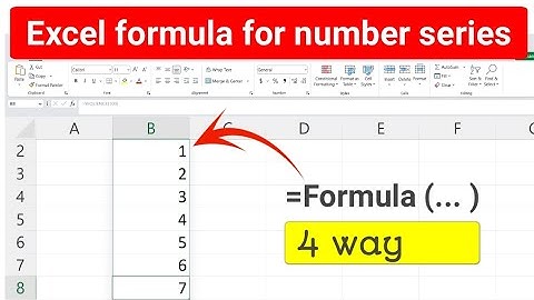 Excel formula for number series | serial number in excel #excel