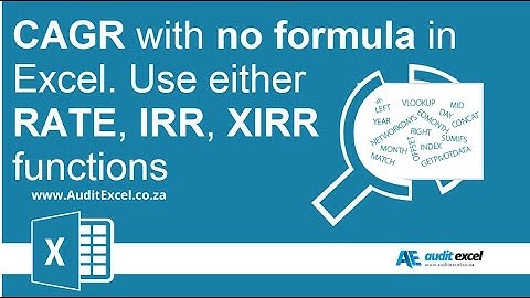 CAGR using RATE, IRR and XIRR- No need to remember the formula