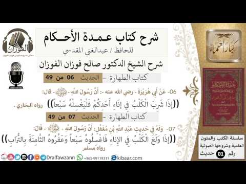 07-عمدة الأحكام- كتاب الطهارة-حديث6-7-إذا شرب الكلب في إناء أحدكم فليغسله