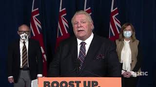 Premier Doug Ford will gradually lift Omicron restrictions starting Jan. 31