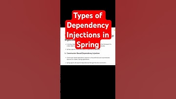 What Are the Types of Dependency Injection in Spring  #java  #springplatform