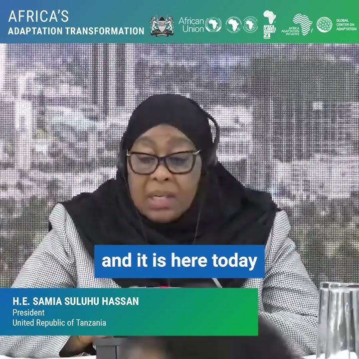 Tanzania's President Samia Suluhu Hassan speaks about #climateadaptation at #AfricaClimateSummit23