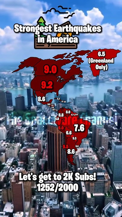 Strongest earthquakes map