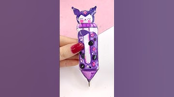 DIY kuromi boba paper squishy - how to make squishy pen - fati craft world