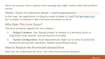 Solving the Permission Denied Error When Running Django Locally