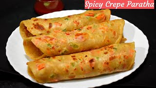 Spicy crepe paratha  | 5 min Breakfast recipe | 5 মিনিটে তৈরী মজাদার নাস্তা | easy snacks recipe