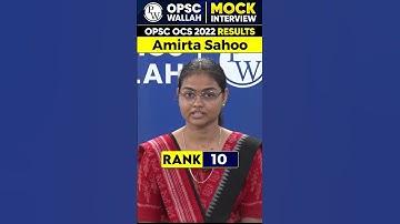 OCS 2022 Rank 10 Topper Amrita Sahoo #OCSMockInterview #OPSCWallah #Shorts