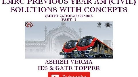 LMRC ASSISTANT MANAGER 2018 PAPER||CIVIL SOLUTION||PART-1| IES-GATEWiz||Ashish Verma
