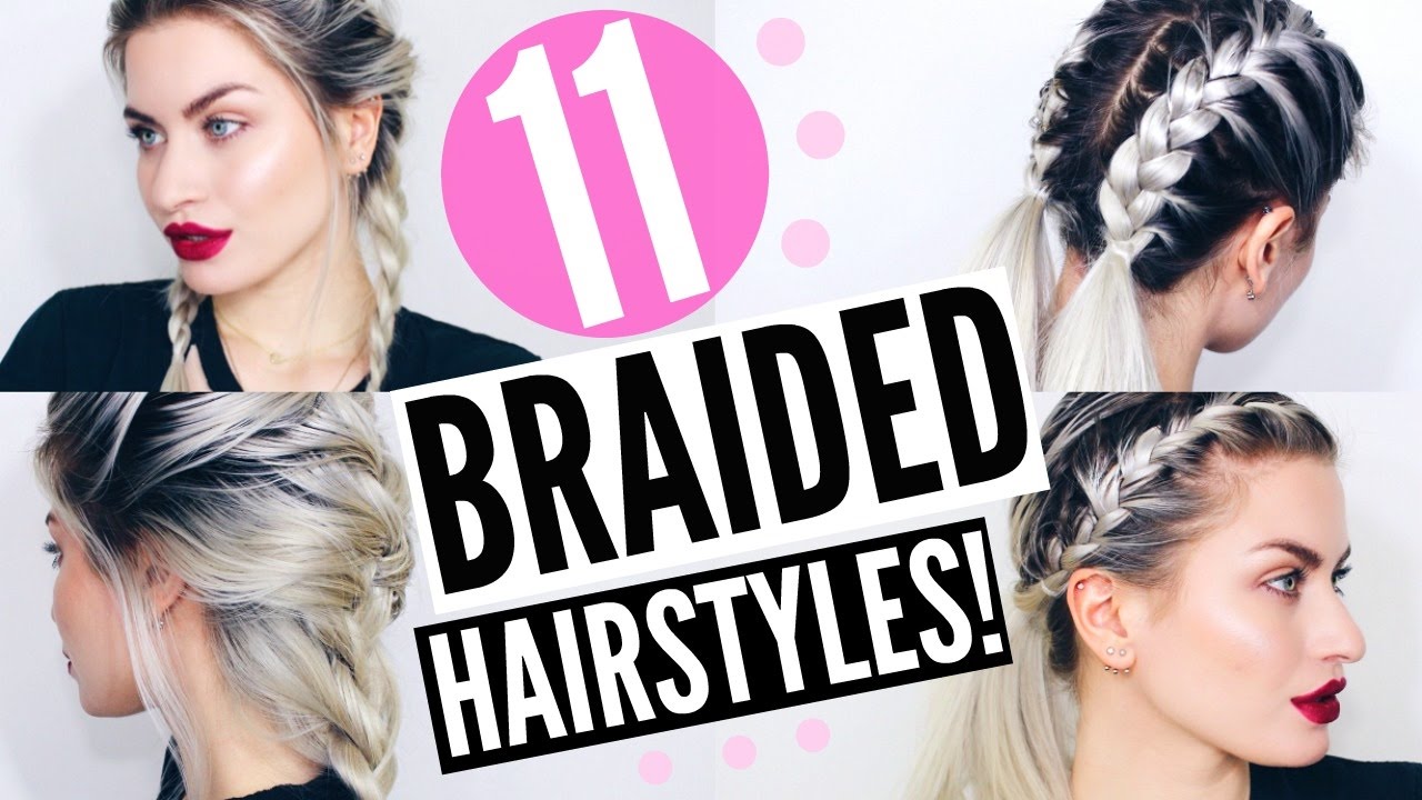 11 BRAIDED HAIRSTYLES! HEATLESS & EASY | LYSSRYANN - YouTube