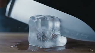 ❄️🔪 Satisfying Ice Cube Cut in Slow Motion | Hyperrealistic AI Video
