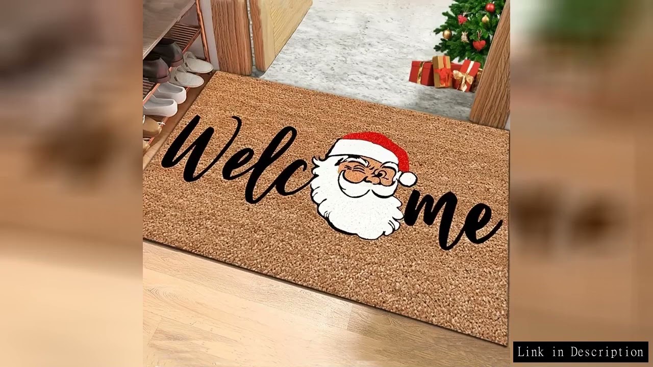 VIKAMA Christmas Bath Door Mat Cute Gnome Snowman Floor Mat Non Slip Area Rugs For Living Room Bathr