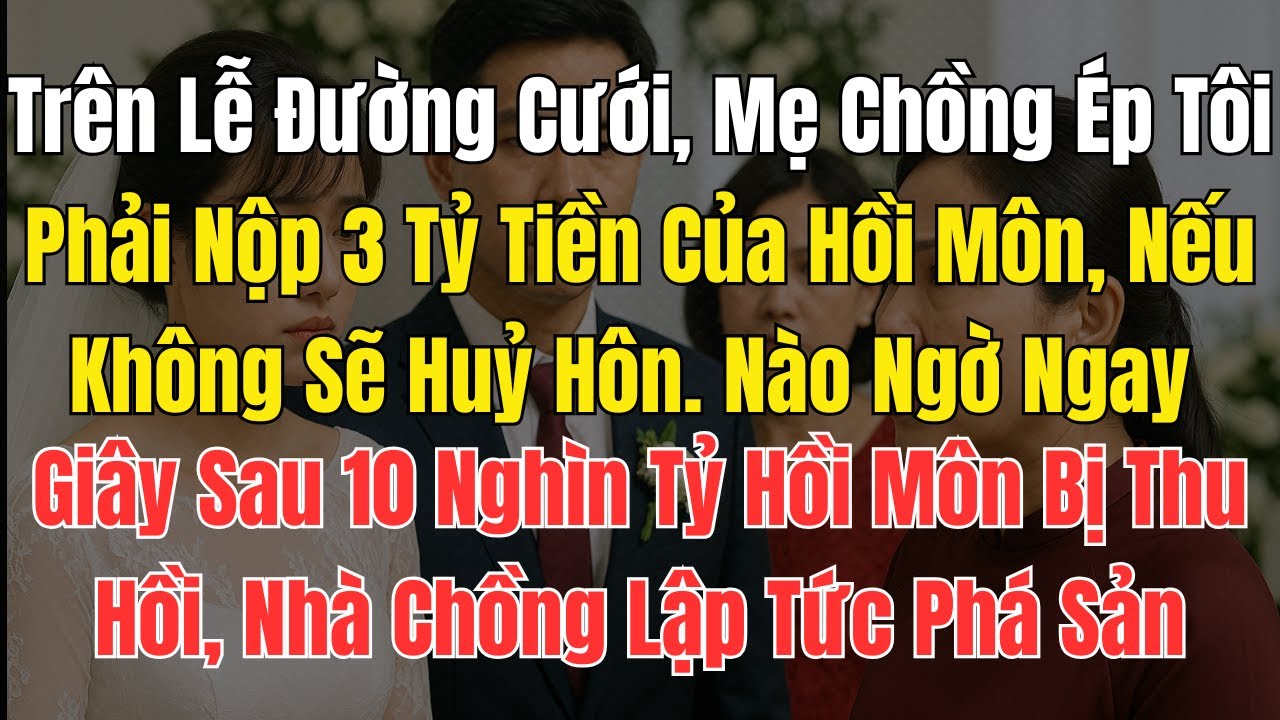 Trên Lễ Đường Cưới, Mẹ Chồng Ép Tôi Phải Nộp 3 Tỷ Tiền Của Hồi Môn, Nếu Không Sẽ Huỷ Hôn