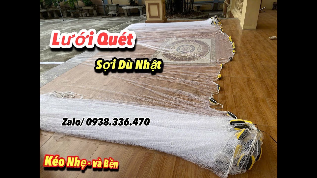 Lưới Quét Tôm, Kéo Cá, Sợi Dù Nhật.( Mắt 2cm -A10 )Kéo Nhẹ, Thoáng, Sợi Dai, Bền.Và làm Lưới bao.