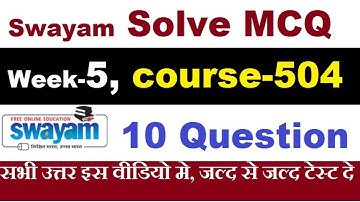 DELED SWAYAM Solved MCQ Test Question ! WEEK-5 ! 10 Questions