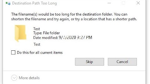 Destination path too long error when moving/copying a file