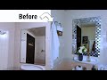 DIY EASY BATHROOM MIRROR UPGRADE WITH GLASS TILES // NO GROUT