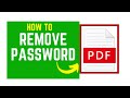 How to Remove Password Protect from a PDF Using Adobe Acrobat Pro DC