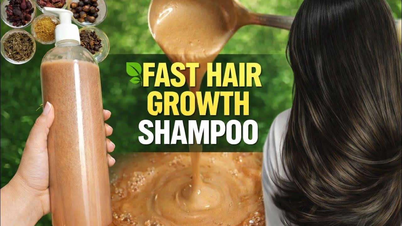 Homemade Herbal Shampoo for Fast Hair Growth 🌿 | Hair Fall Stop & New Hair Regrowth ✨