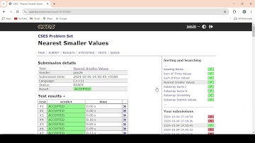 Nearest small value CSES Problem set | DSA | sorting and searching