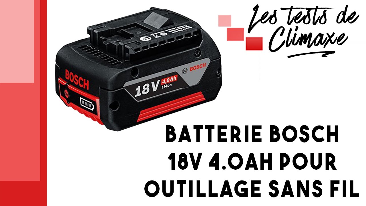 Test d'une batterie Bosch 18V 4.0Ah pour outillage sans fil 