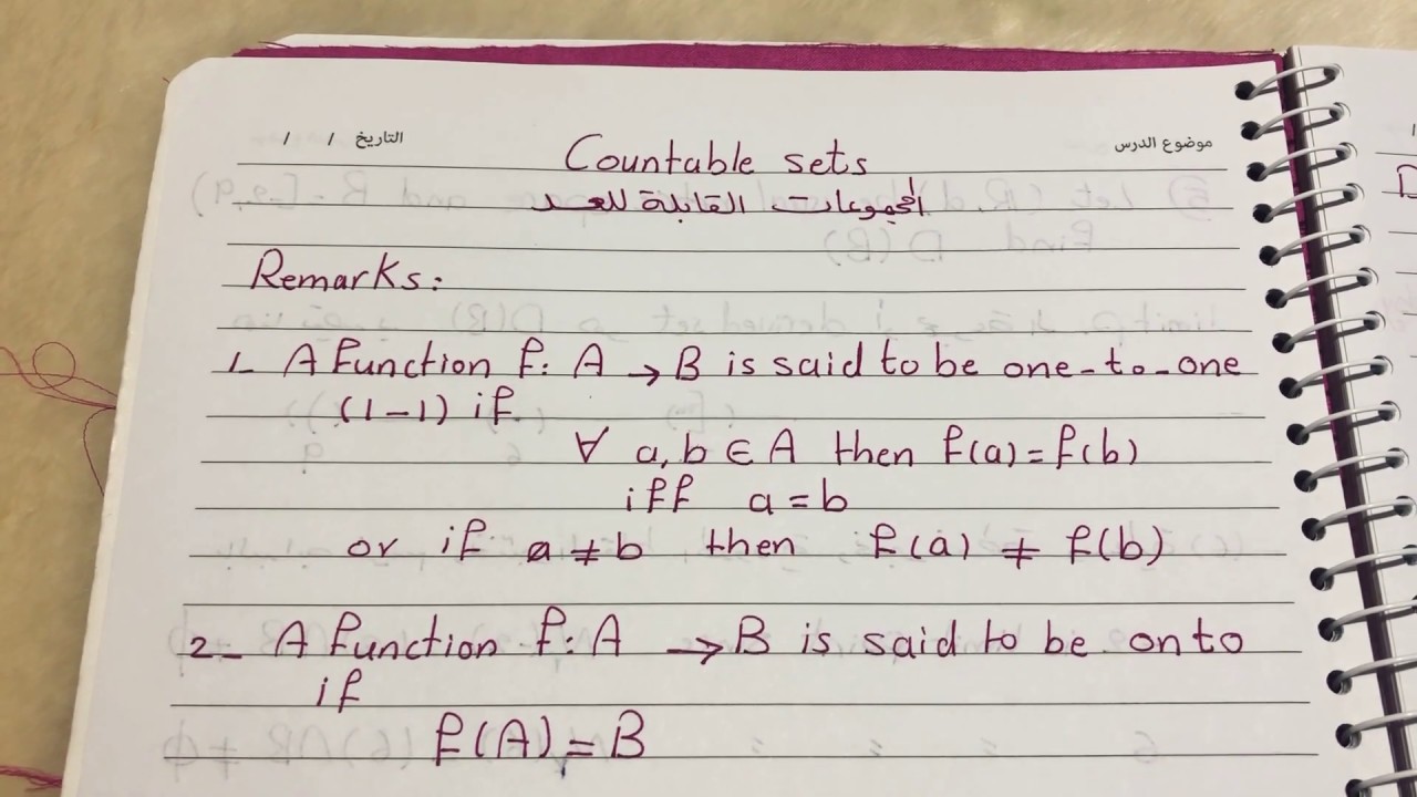 التحليل الرياضي/المرحله الثالثة/ تعريف الcountable