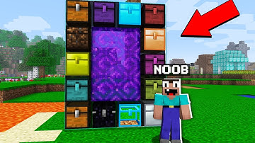 How NOOB BUILD this RAREST PORTAL of SECRET CHEST! in Minecraft Noob vs Pro Challenge 100% trolling