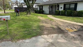 Lawn ?Care Before and After Cleanup job transformation lawn cleanup outdoor motivation