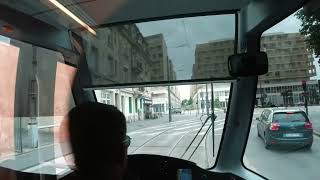 Cab ride tramway Reims - Ligne T1 : Hopital Debré - Neufchâtel