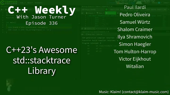 C++ Weekly - Ep 336 - C++23's Awesome std::stacktr...
