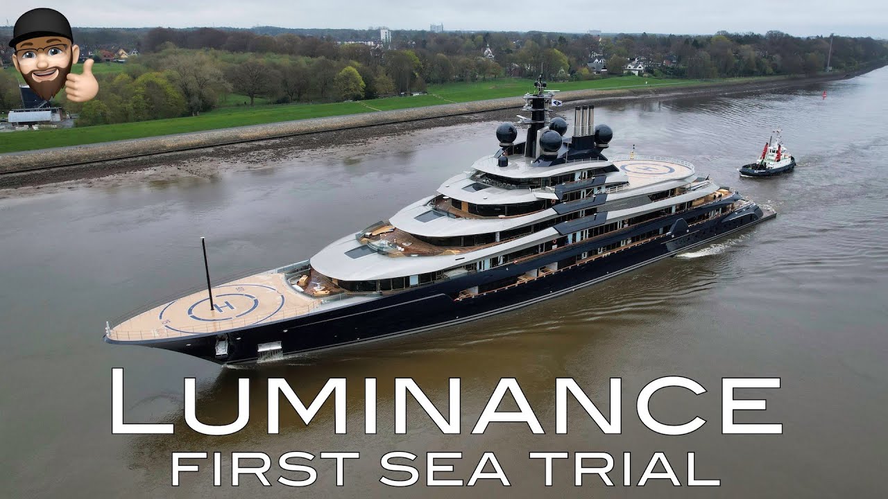 Yacht Project LUMINANCE first sea trial Lürssen shipyard YouTube