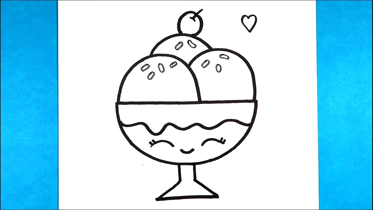 How to Draw Cute Ice Cream / Easy Drawing Step by Step
