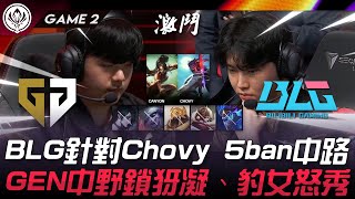 GEN vs BLG 好狠！BLG針對Chovy 5ban中路！GEN中野鎖犽凝、豹女怒秀！Game 2 | 2024 MSI季中邀請賽