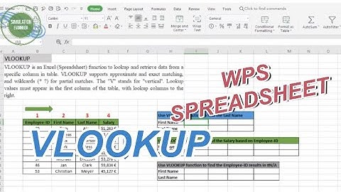 VLOOKUP FUNCTION | WPS SPREADSHEET