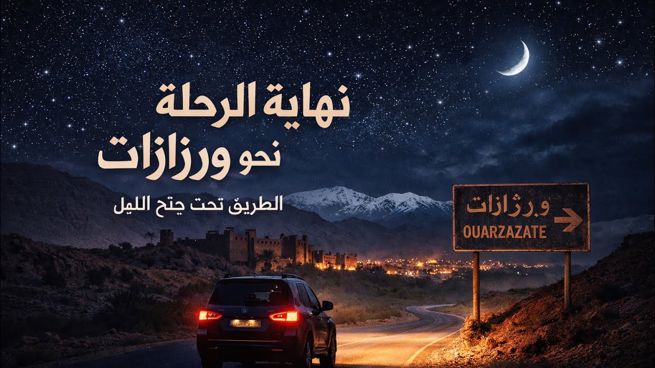  نهاية الرحلة إلى ورززات غروب أحمر وبداية الليل | رحلة سينمائية نحو ورزازات#travel #المغرب # ورززات 