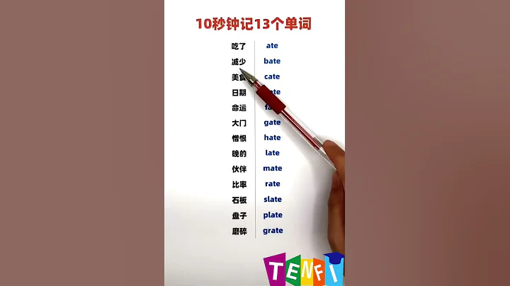 【巧記英語單】10秒速記13個英語單詞。 - 天天要聞